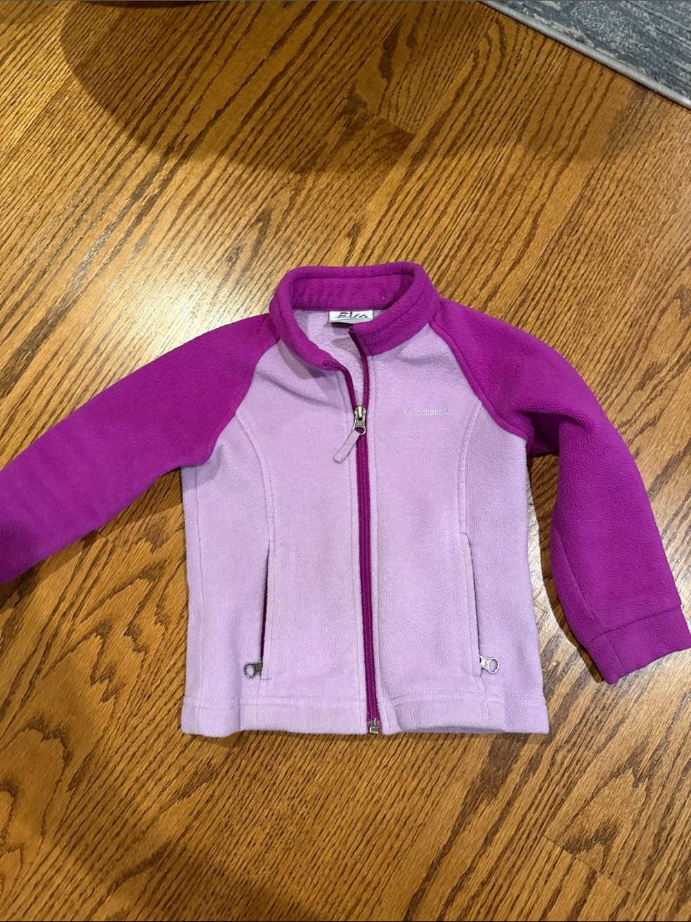 Columbia Girls' Lavender and Magenta Fleece Zip Jacket